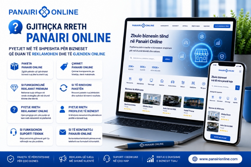 ❓ Gjithçka rreth Panairi Online – Pyetjet më të Shpeshta për Bizneset që Duan të Reklamohen dhe të Gjenden Online