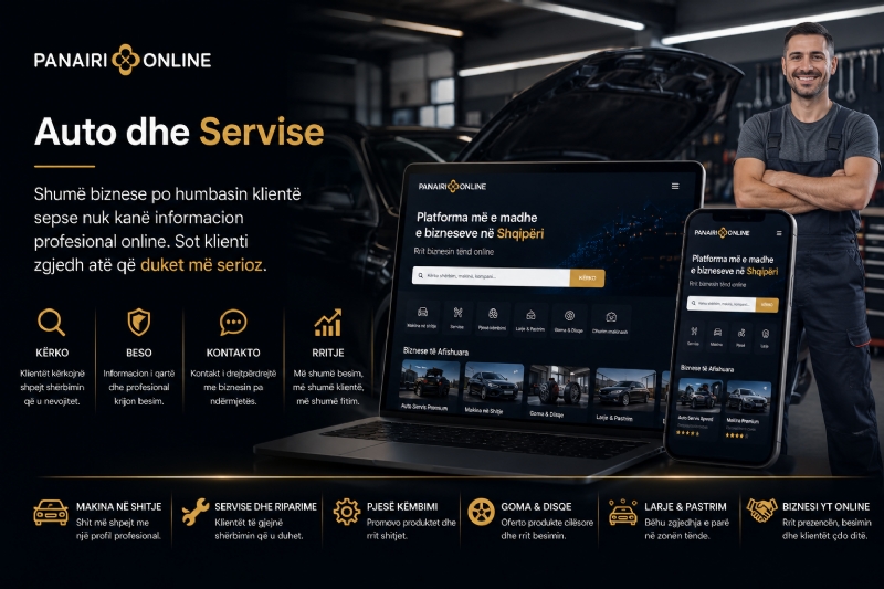 Shumë biznese po humbasin klientë sepse nuk kanë informacion profesional online. Sot klienti zgjedh atë që duket më serioz.