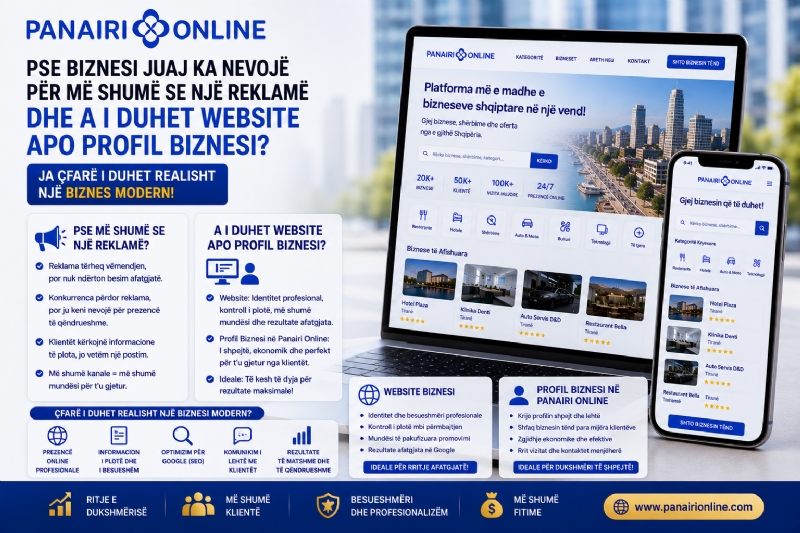 Pse biznesi juaj ka nevojë për më shumë se një reklamë dhe a i duhet Website apo profil biznesi? Ja çfarë i duhet realisht një biznes modern